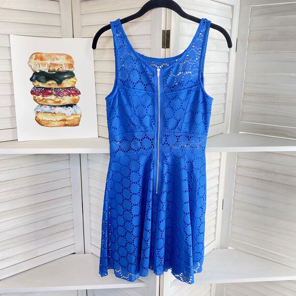 Trixxi blue lace fit and flare mini dress - Picture 6 of 9